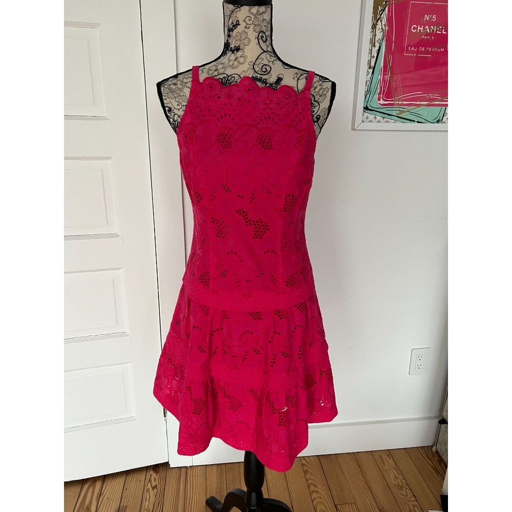 EUC NANETTE LEPORE Pink Floral Dress Sz 6